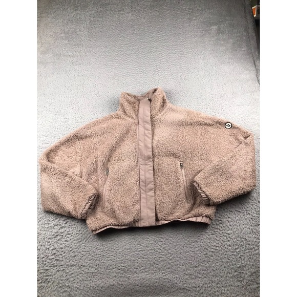 Vuori Jackets & Blazers - Vuori Cozy Sherpa Jacket Womens M Dusty Rose Fleece Full Zip Snap Up *Flaw